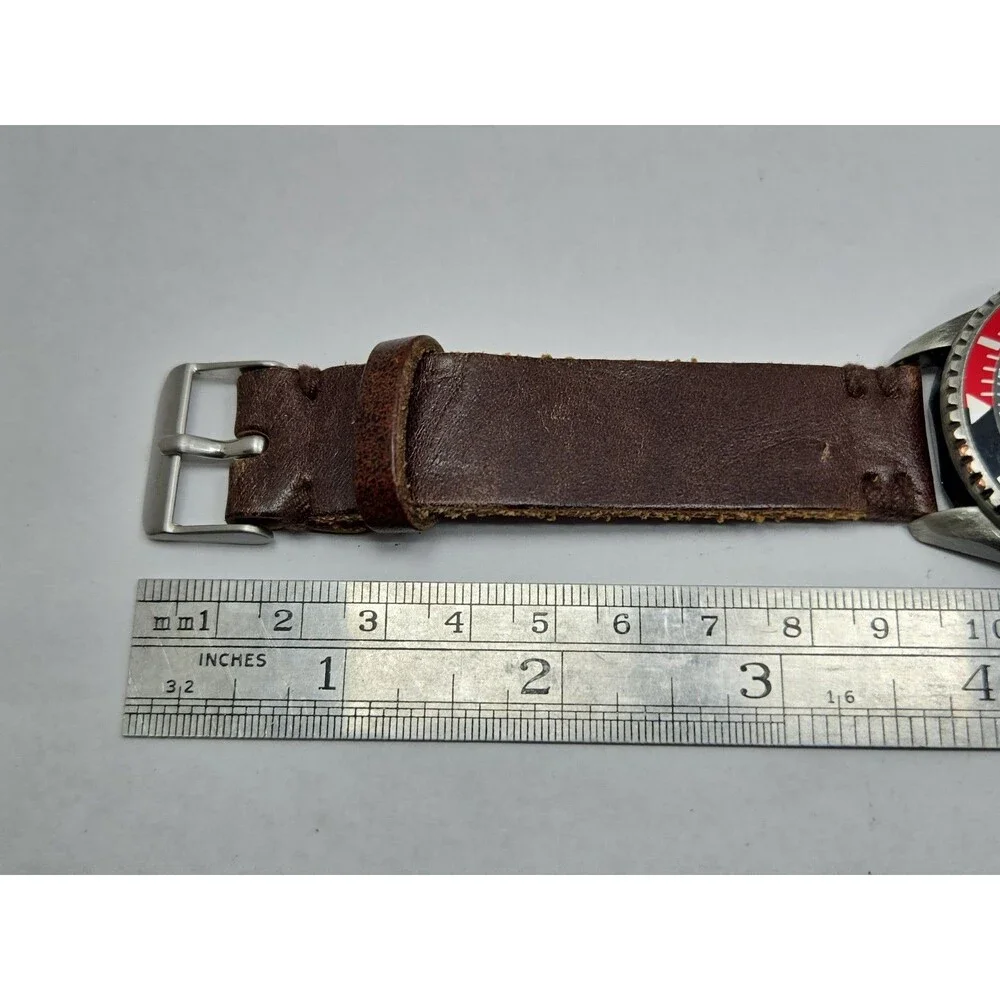 American Eagle Outfitters Mens Coke Bezel Brown Leather Quartz Watch New Battery